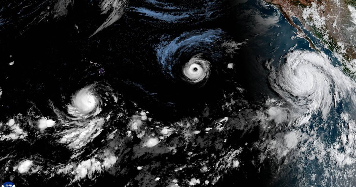 Fenômeno raro no Pacífico: oceano registra três tempestades simultâneas devido ao El Niño